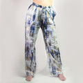 Nomad Sari Lounge Pants (M/L) – Blue Tie-Dye with Gold Greek Motif
