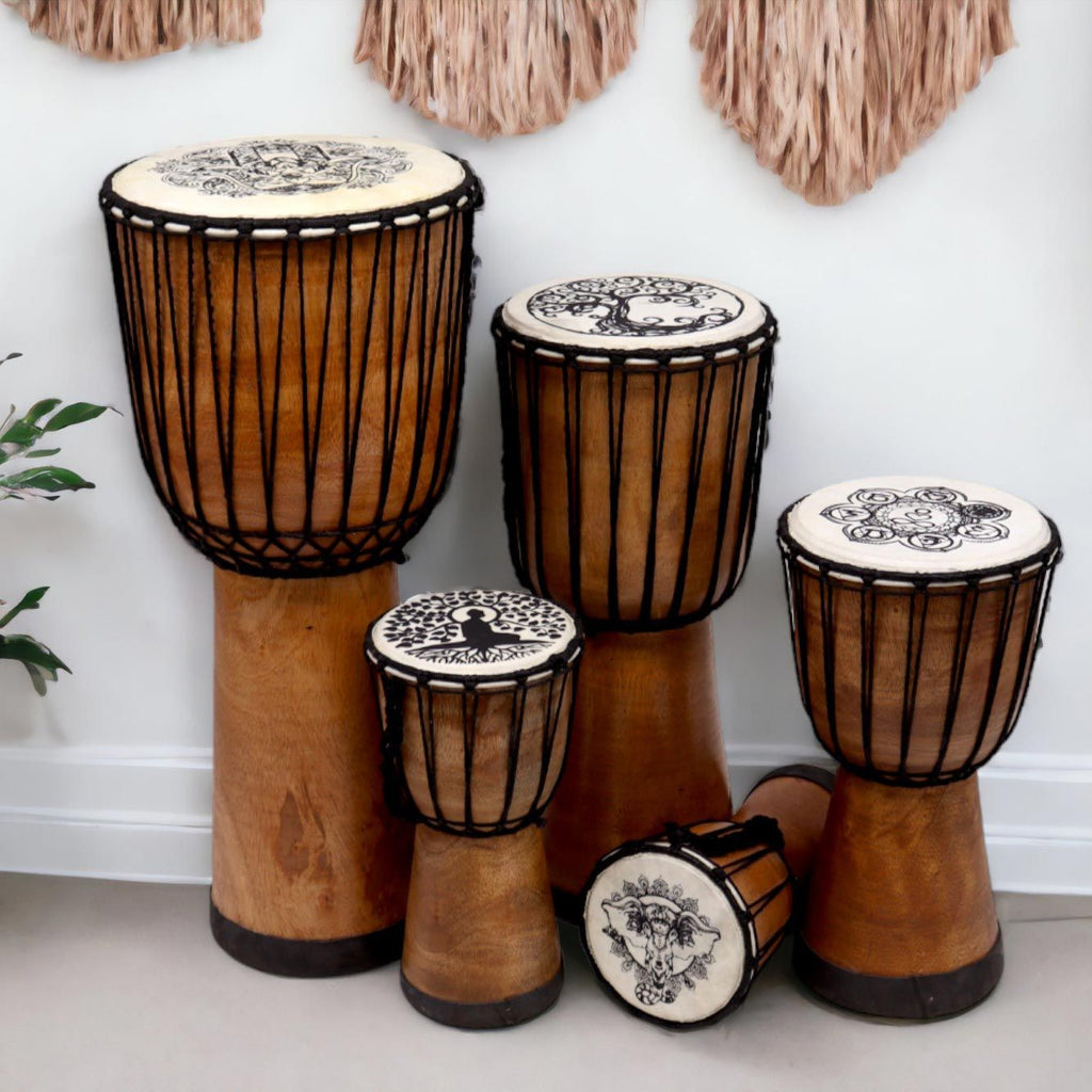 Chakra Wide Top Djembe Drum - 17cm
